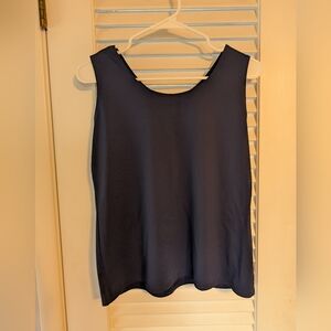 Chico's Size 2 Large Navy Blue Stretch Tank Layering Undershirt Euc